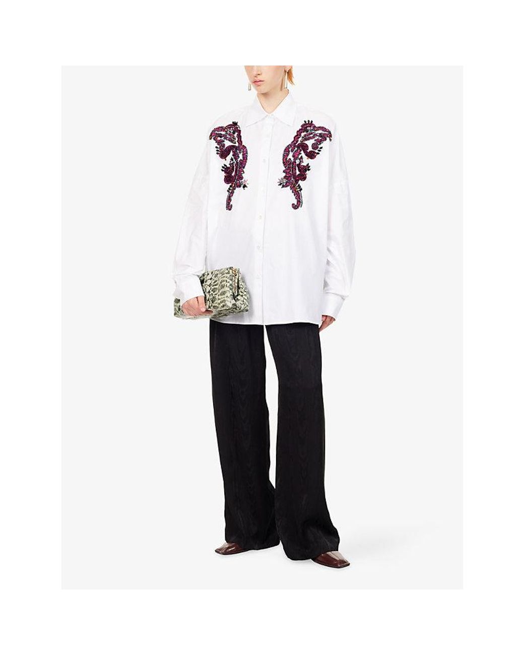 Dries Van Noten Black Puvis Straight-Leg Woven Trousers