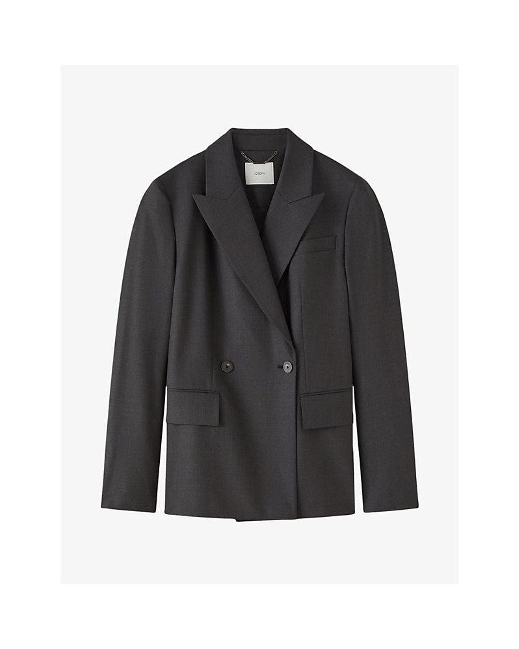 Joseph Black Dana Double-Breasted Stretch-Wool Jacket