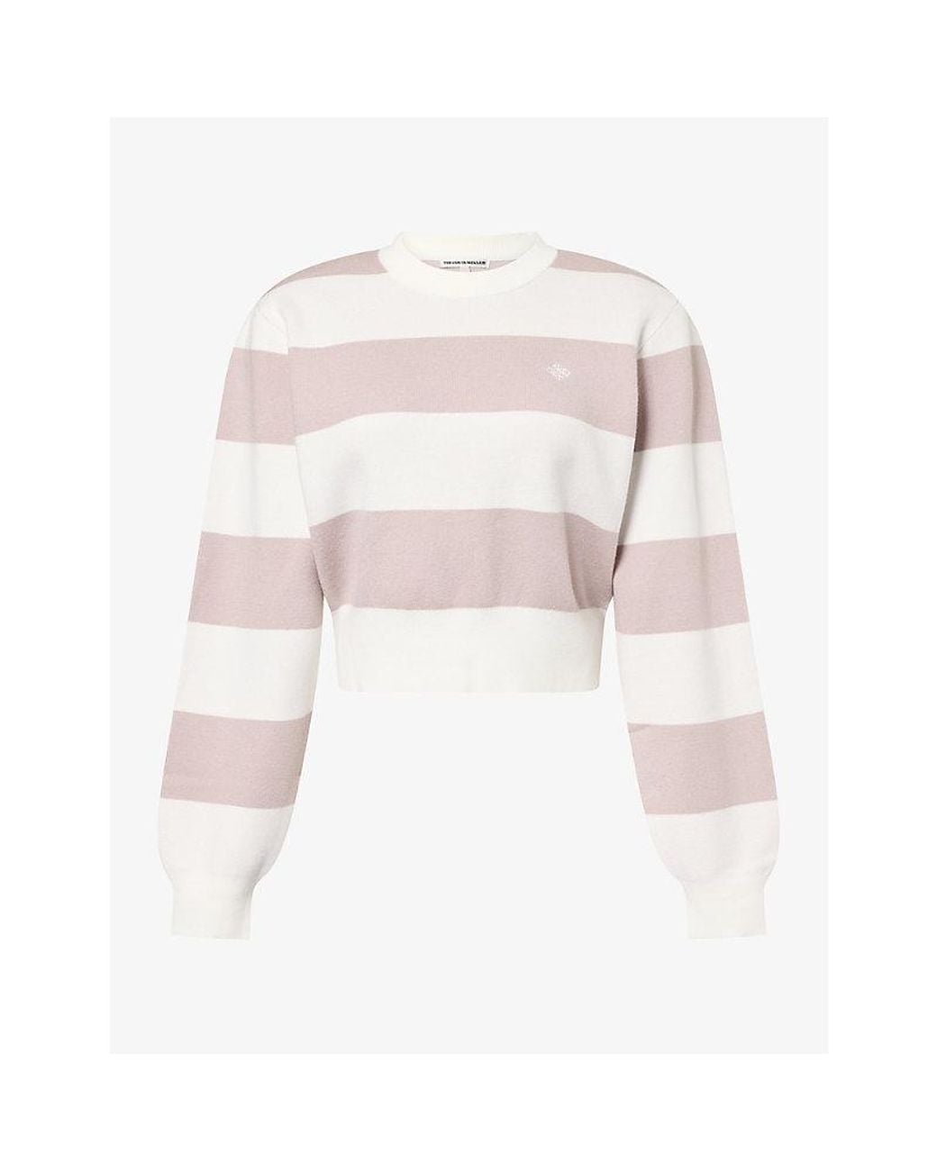 The Couture Club Pink Stripe Knit Crew Cotton-Jersey Top