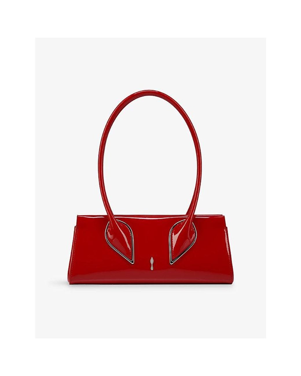 Christian Louboutin Red Venus Baguette Patent-Leather Shoulder Bag