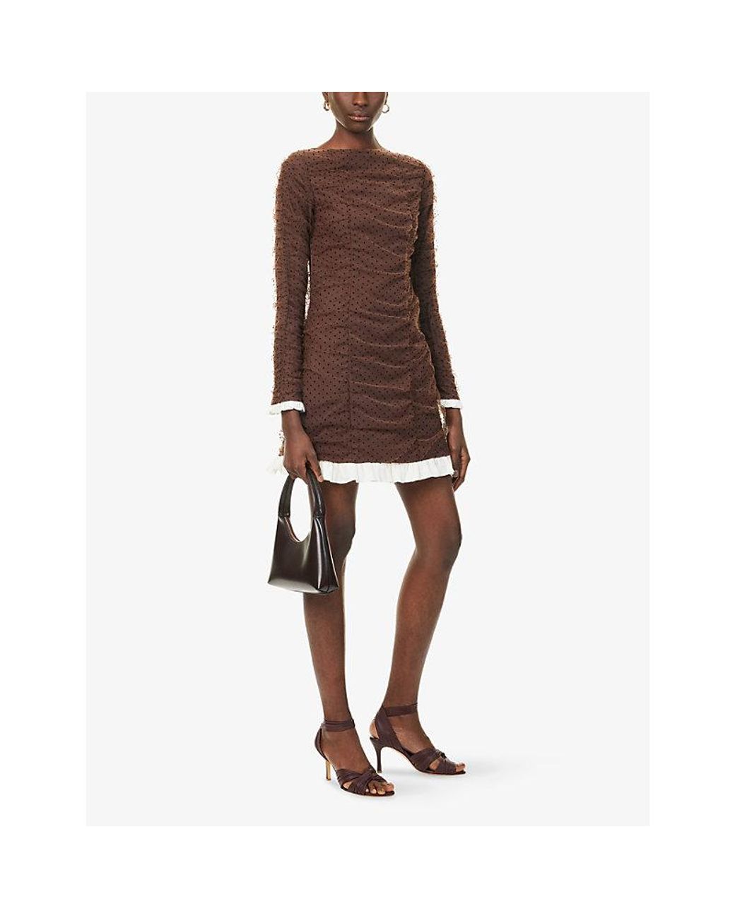 Amy Lynn Brown Edie Polka-Dot Woven Mini Dress