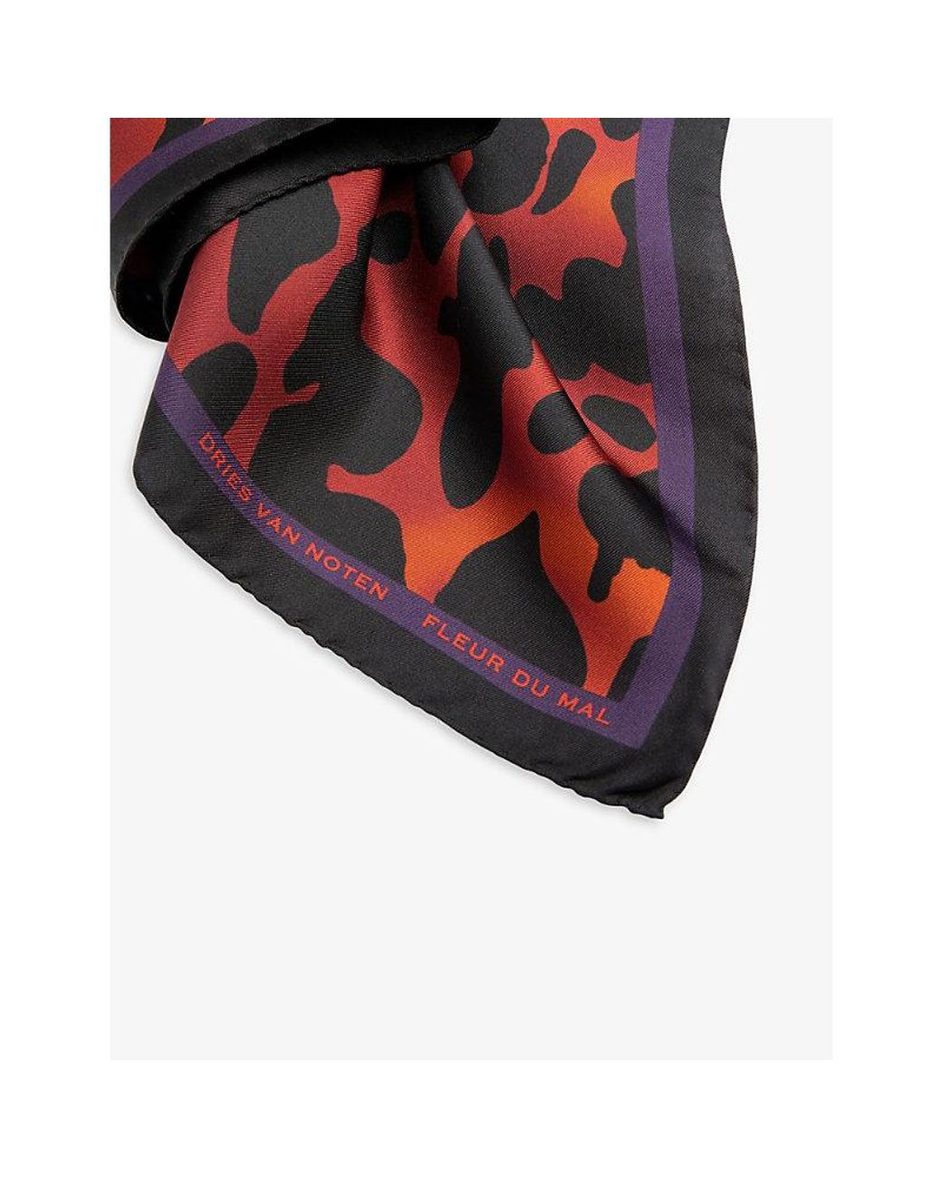 Dries Van Noten Purple Graphic-Print Silk Scarf