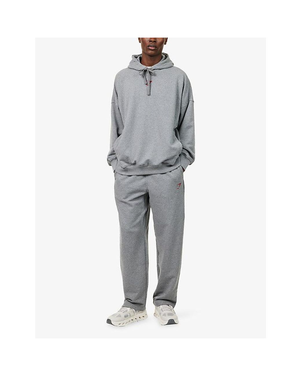 GYMSHARK Gray Power Straight-Leg Cotton-Jersey Jogging Bottoms for men