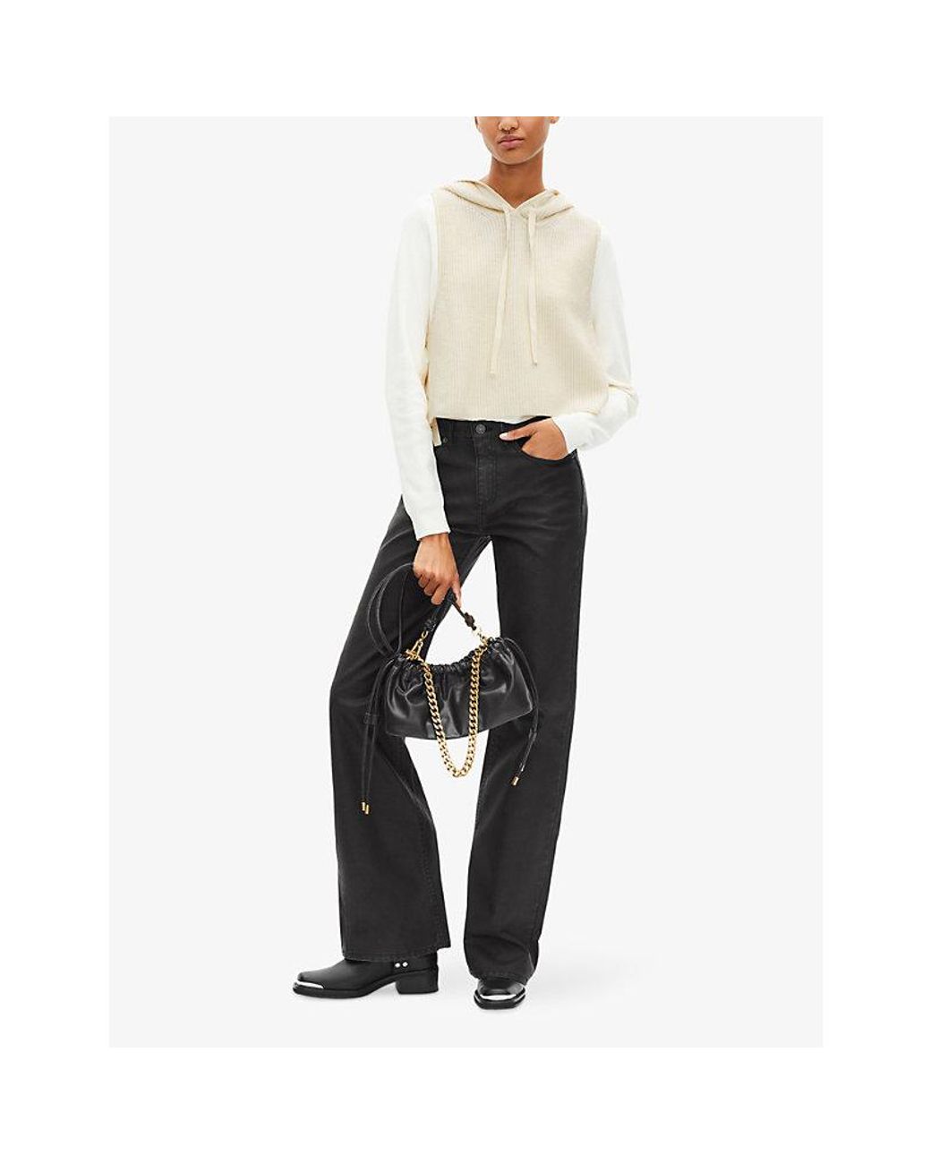 The Kooples Black Taylor Leather Shoulder Bag
