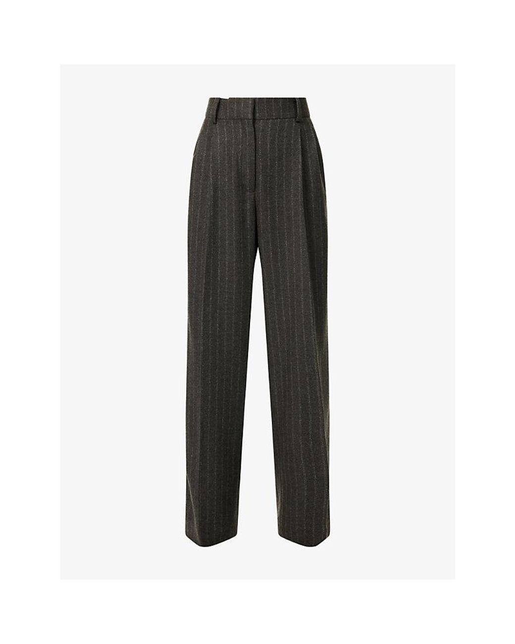 Skall Studio Black Harry Stripe Wool Trousers