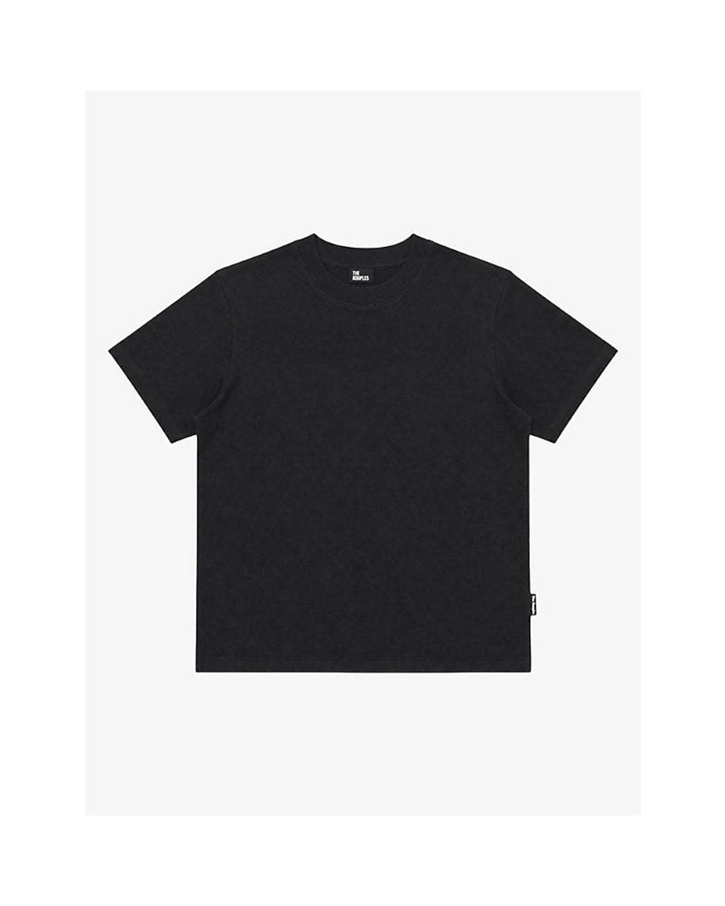 The Kooples Black Round-Neck Short-Sleeve Cotton T-Shirt