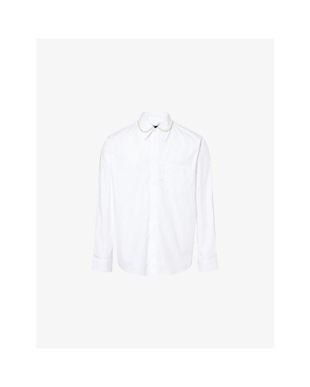 Simone Rocha White Pearl-Embellished Cotton Shirt for men