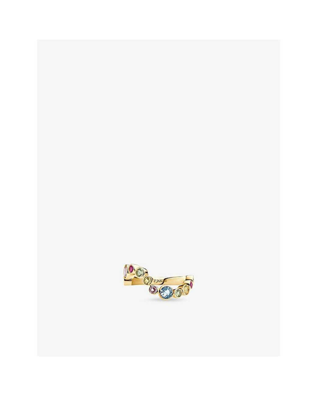 Sif Jakobs Metallic Sardinien Wave 18Ct-Plated 925 Sterling- And Multicoloured Cubic-Zirconia Ring
