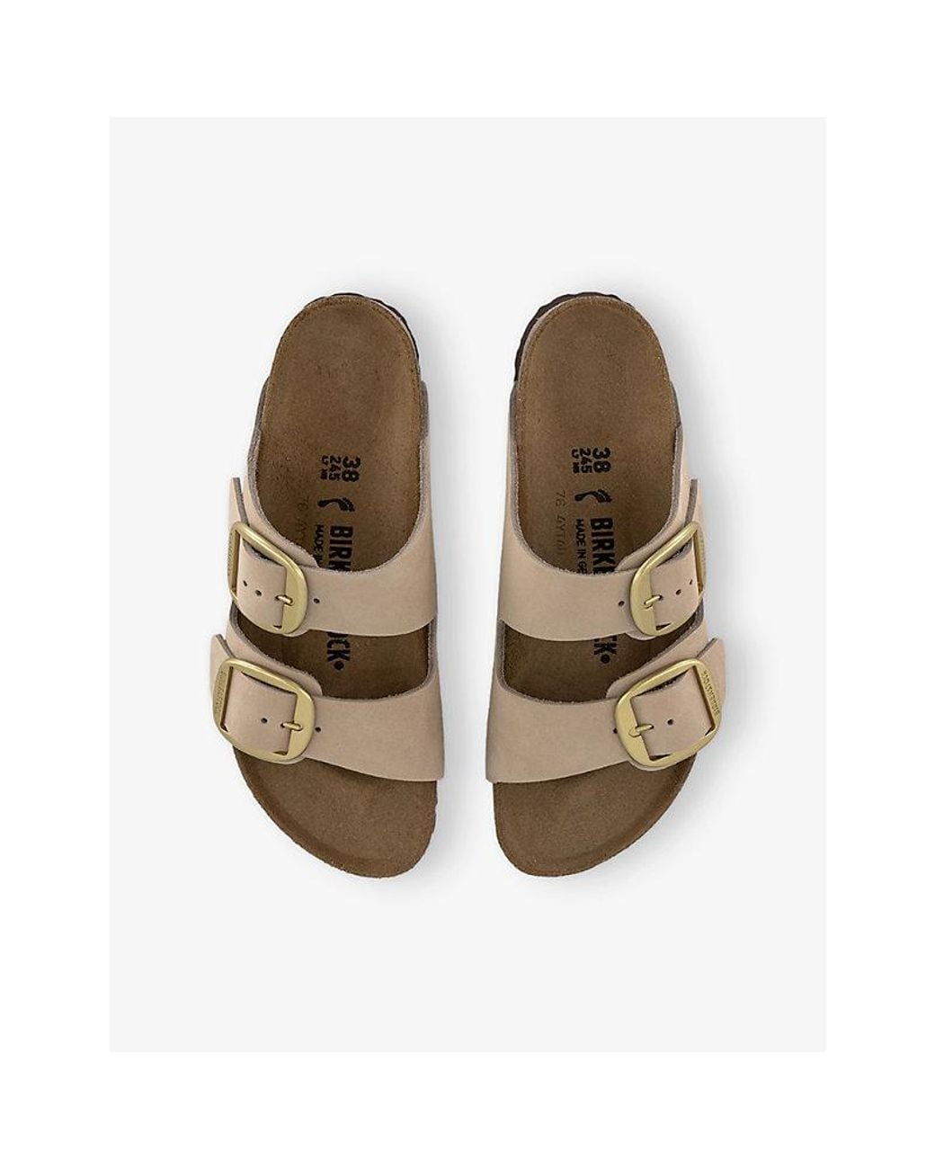 Birkenstock Natural Arizona Double-Strap Leather Sandals
