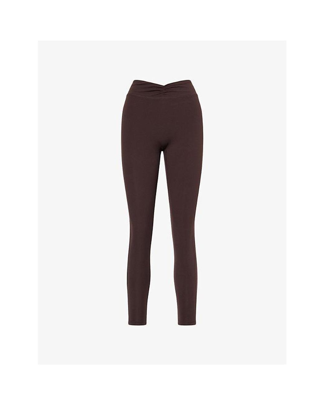 BO+TEE Purple High-Rise V-Shape-Waist Gym Leggings