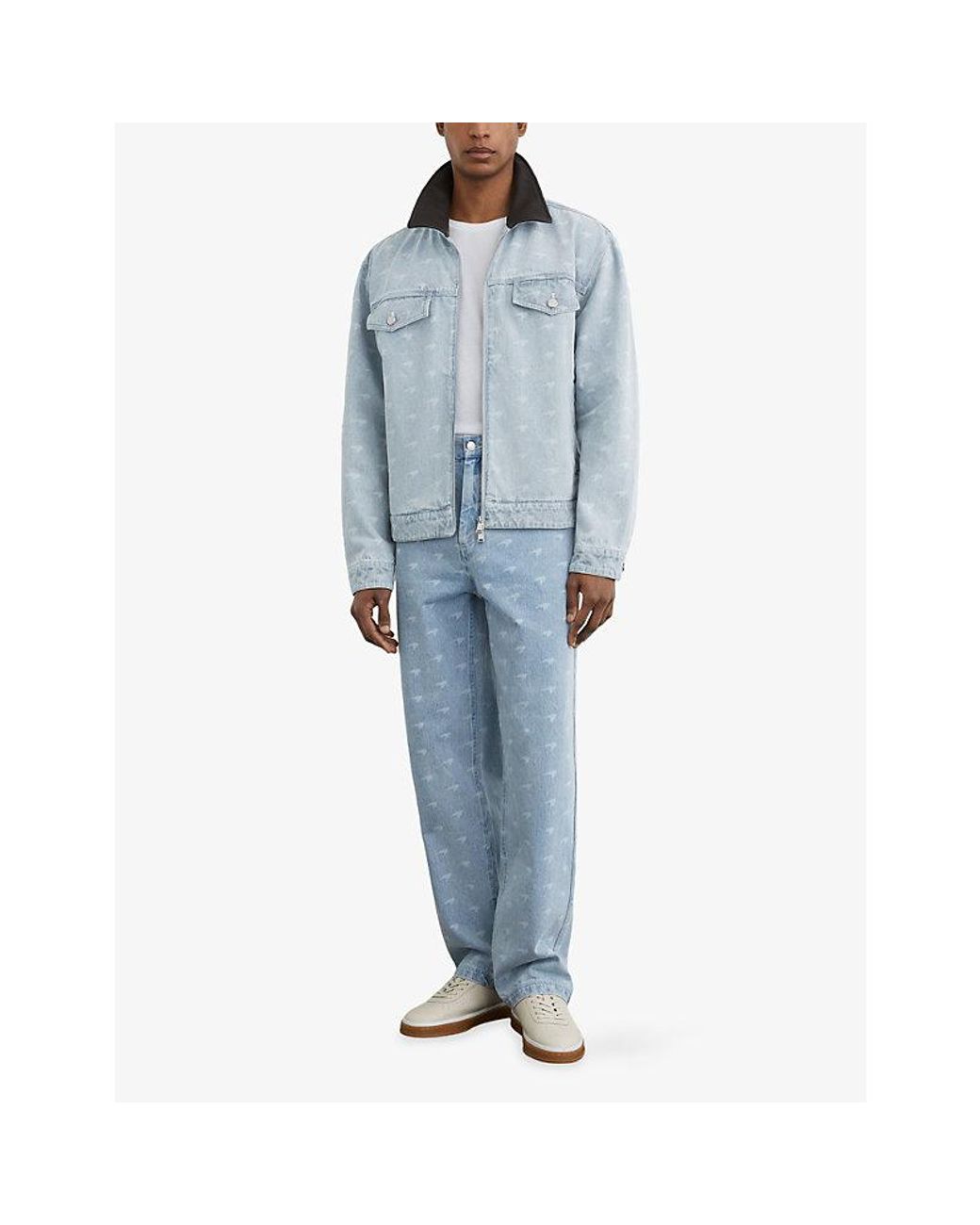 Reiss Blue X Mclaren Racing Team Collection Vortex Denim Jacket for men