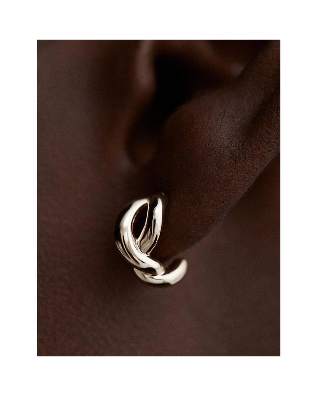 Monica Vinader Metallic Ochre Sterling- Huggie Earrings