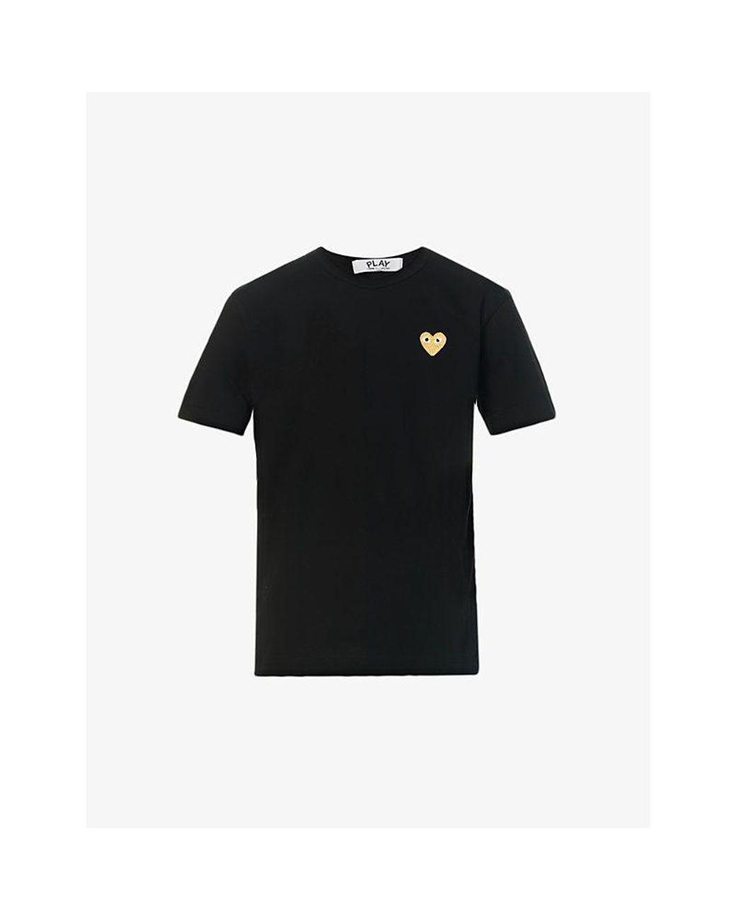 COMME DES GARÇONS PLAY Black Logo-Embroidered Cotton-Jersey T-Shirt for men