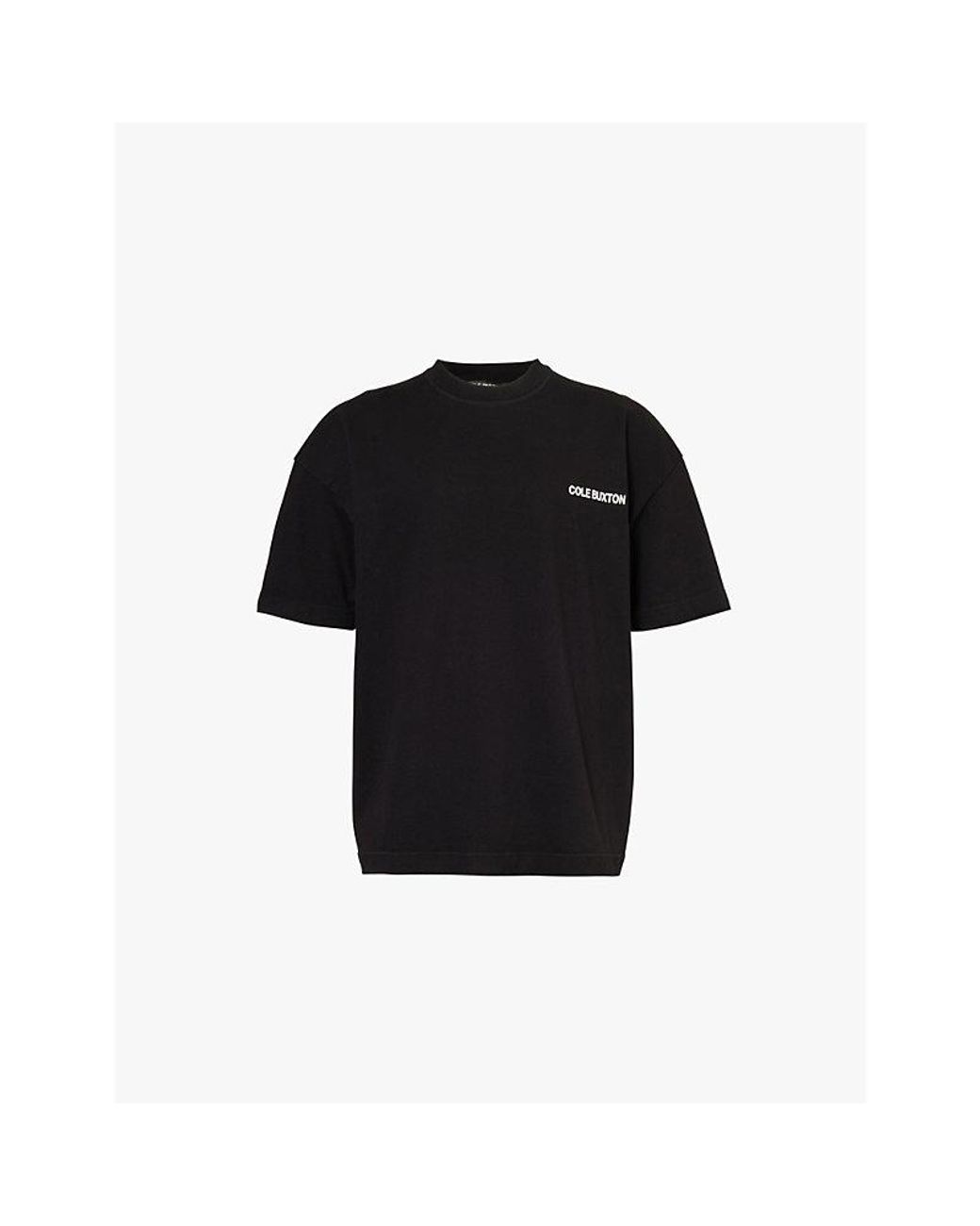 Cole Buxton Black Sportswear Brand-Print Relaxed-Fit Cotton-Jersey T-Shirt for men