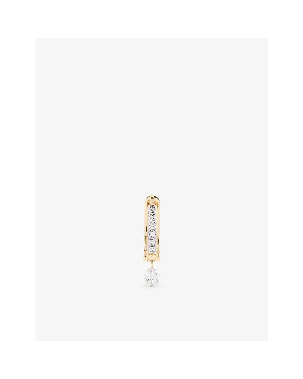 Kismet by Milka White Nightlit 0.18Ct Diamond Drop Huggie