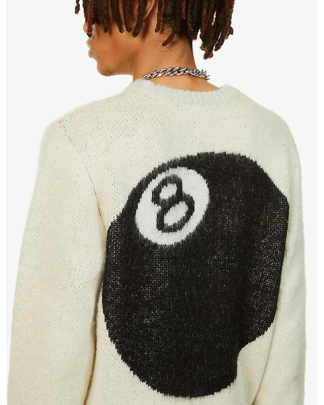 Stussy Eight Ball Knitted Jumper in Natural for Men | Lyst