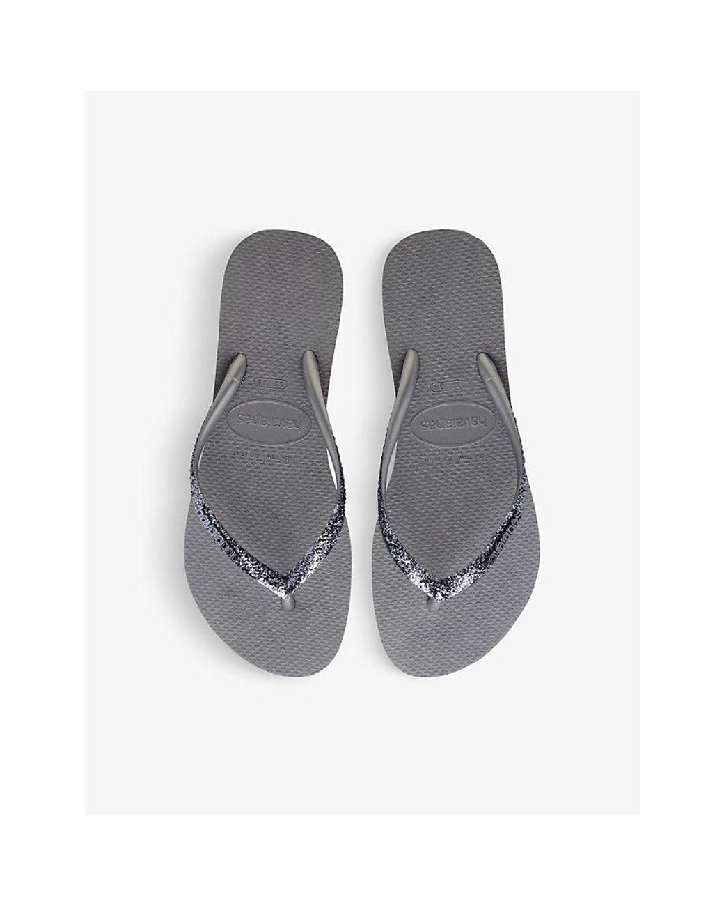 Havaianas Gray Slim Glitter Ii Rubber Flip Flops