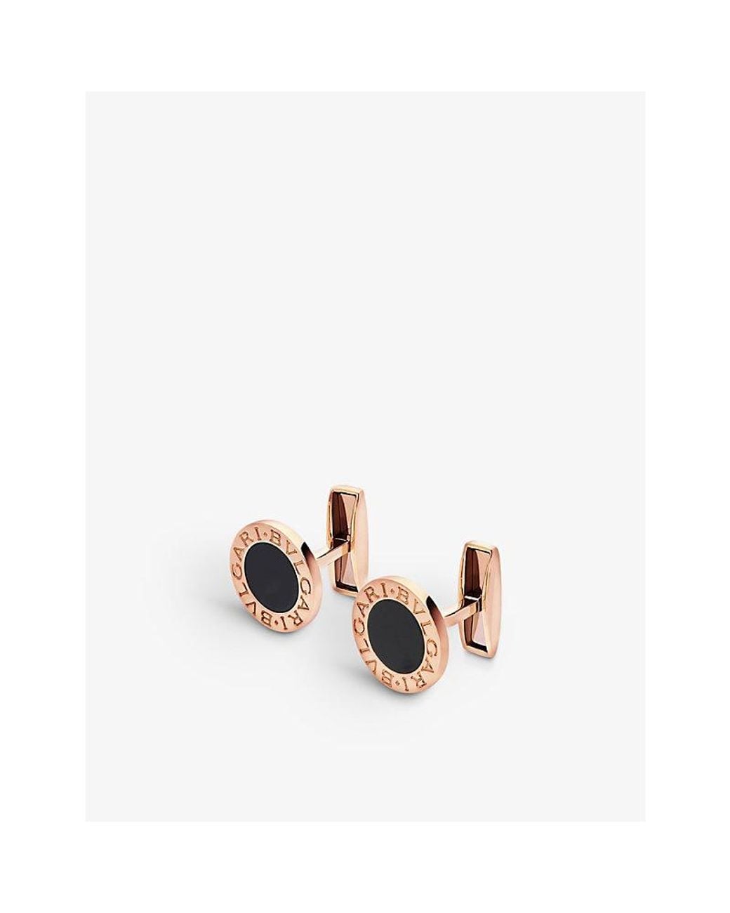 BVLGARI White 18Ct Rose- And Onyx Cufflinks for men