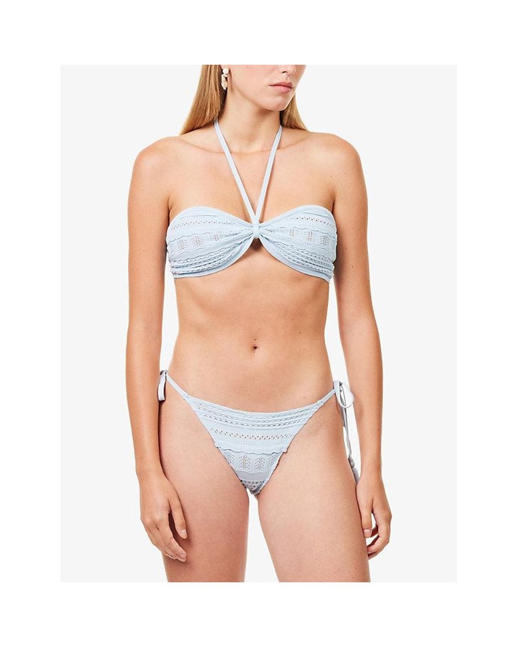 Devon Windsor White Vallie Knitted Bikini Bottoms