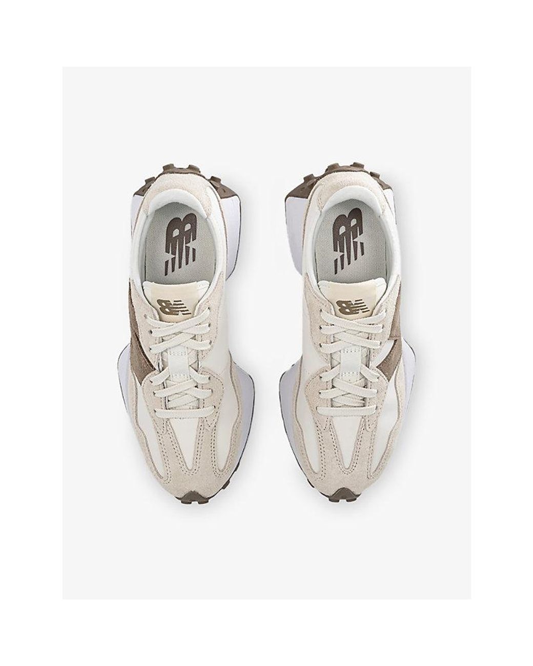 New Balance White 327 Suede And Leather Trainers