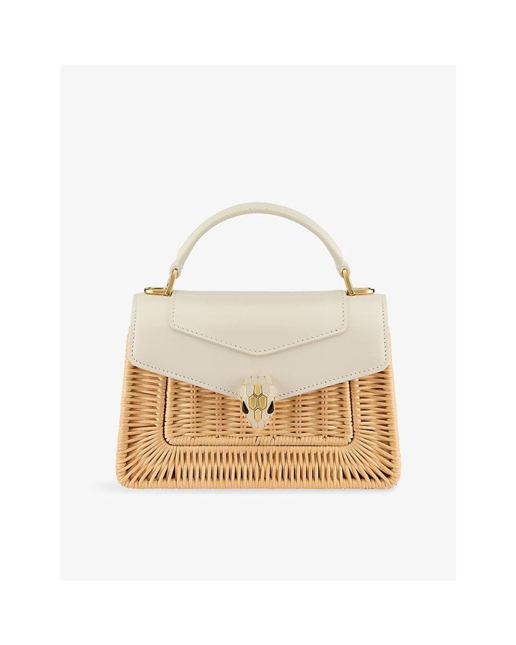BVLGARI Metallic Serpenti Forever Mini Leather And Calla Crystal Top-Handle Bag