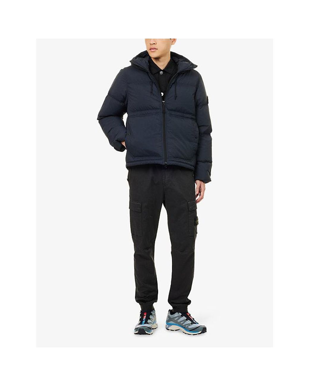 Stone Island Ripstop Cordura Padded Shell-Down Jacket in Blue for