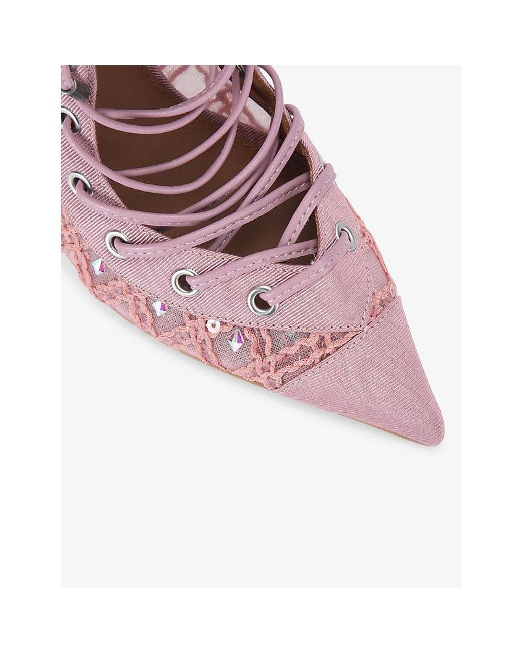 Kurt Geiger Pink Mansion Corset Mesh Ankle Boots
