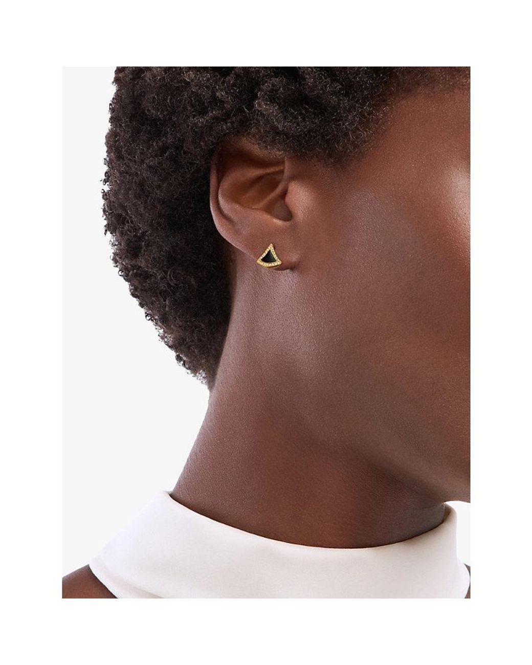 BVLGARI Metallic Divas' Dream 18Ct- Onyx And 0.10Ct Pavé-Diamond Earrings