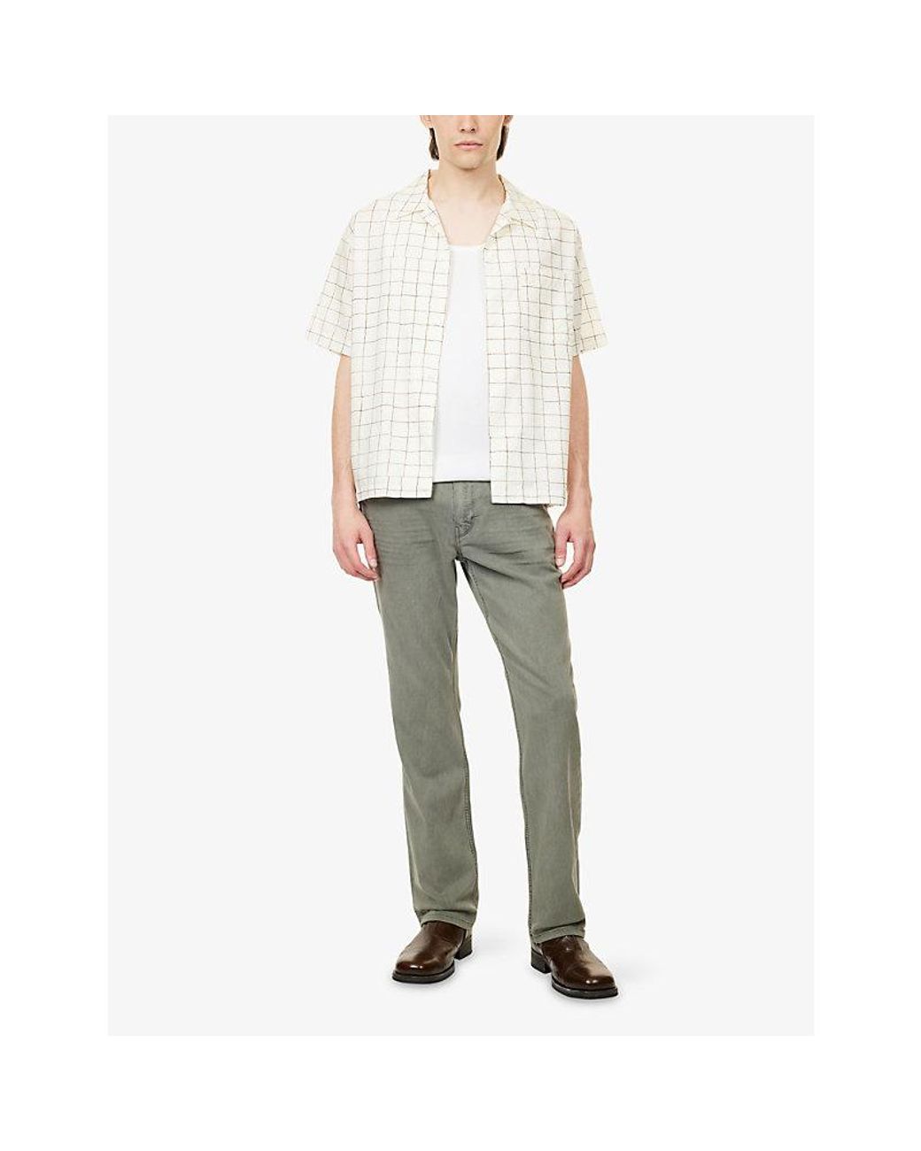 PAIGE Gray Normandie Straight-Leg Stretch-Denim Jeans for men