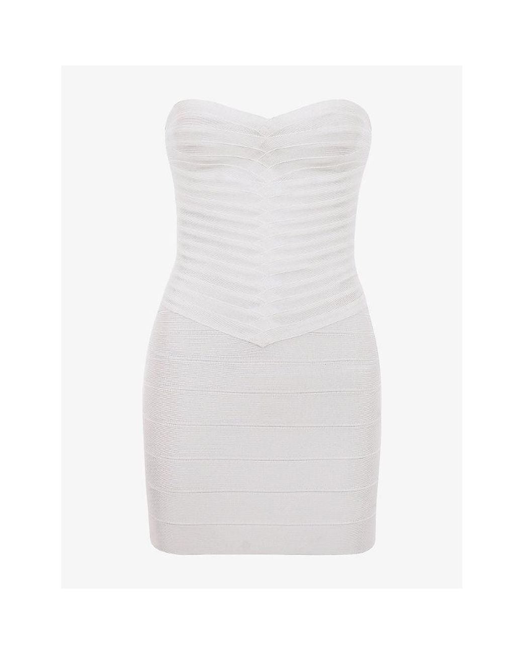House Of Cb White The Sweetheart Strapless Stretch-Woven Mini Dress