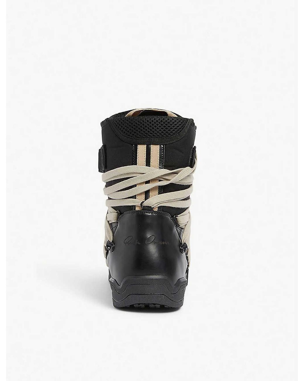 Rick Owens Moncler + Amber Leather Snow Boots in Black for Rick Owens Moncler + Amber Leather Snow Boots in Black for