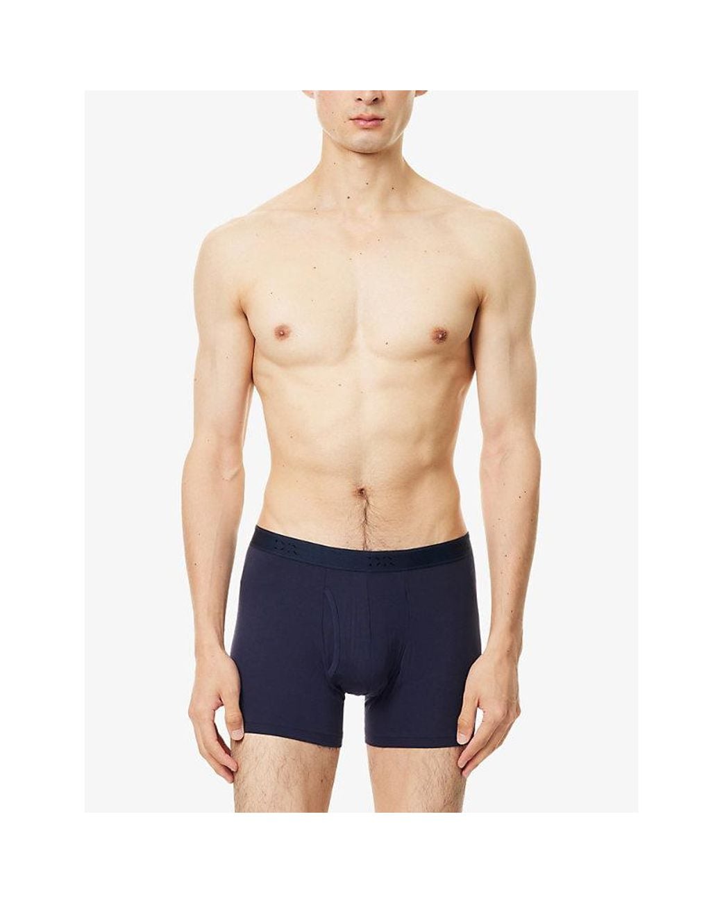 Derek Rose Blue Alex Branded-Waistband Stretch-Jersey Trunks for men