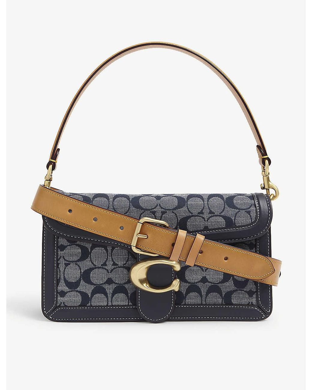 COACH Tabby Chambray Denim Shoulder Bag in Chambray Midnight Navy (Blue