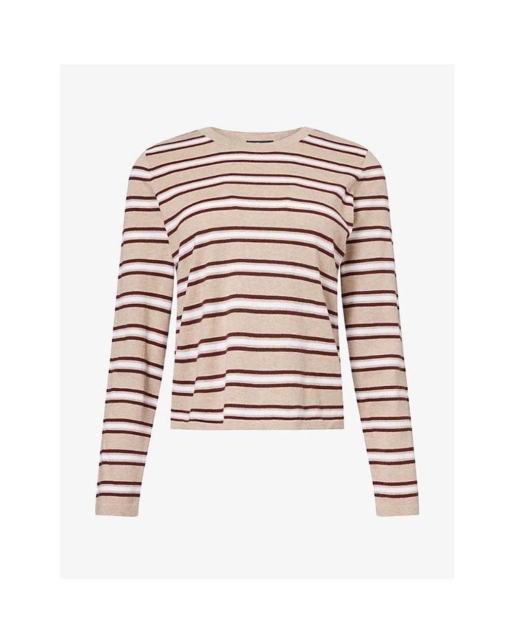 Rails White Davie Striped Cotton And Cashmere Top