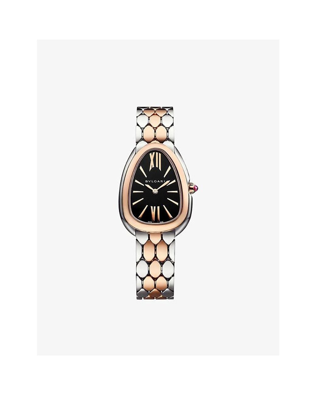 BVLGARI White Serpenti Seduttori 18Ct Rose- And Stainless-Steel Quartz Watch