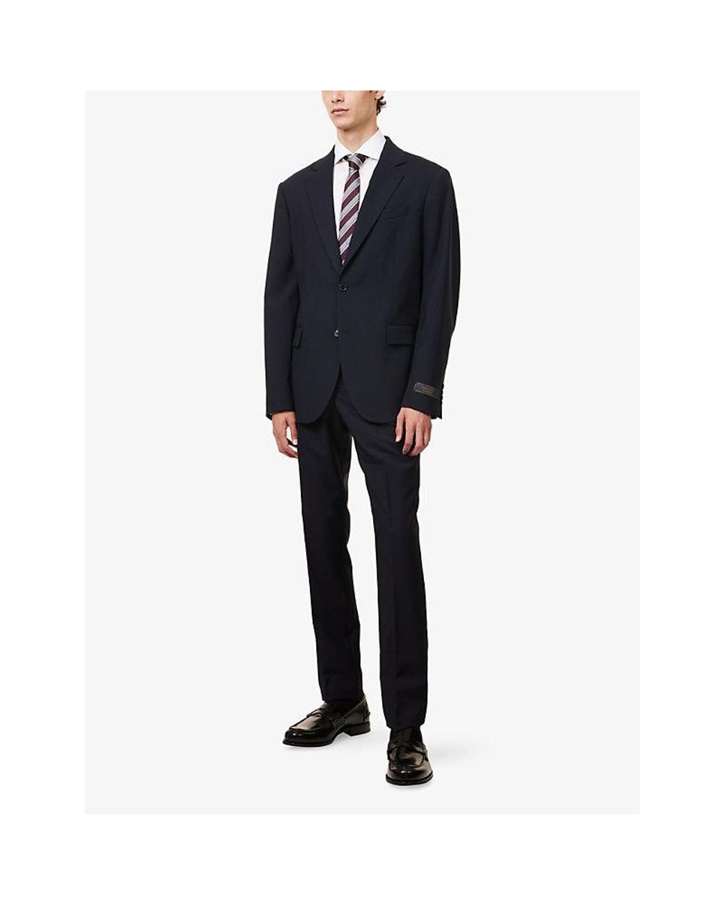 Gant Blue Travel Single-Breasted Wool Suit Blazer for men