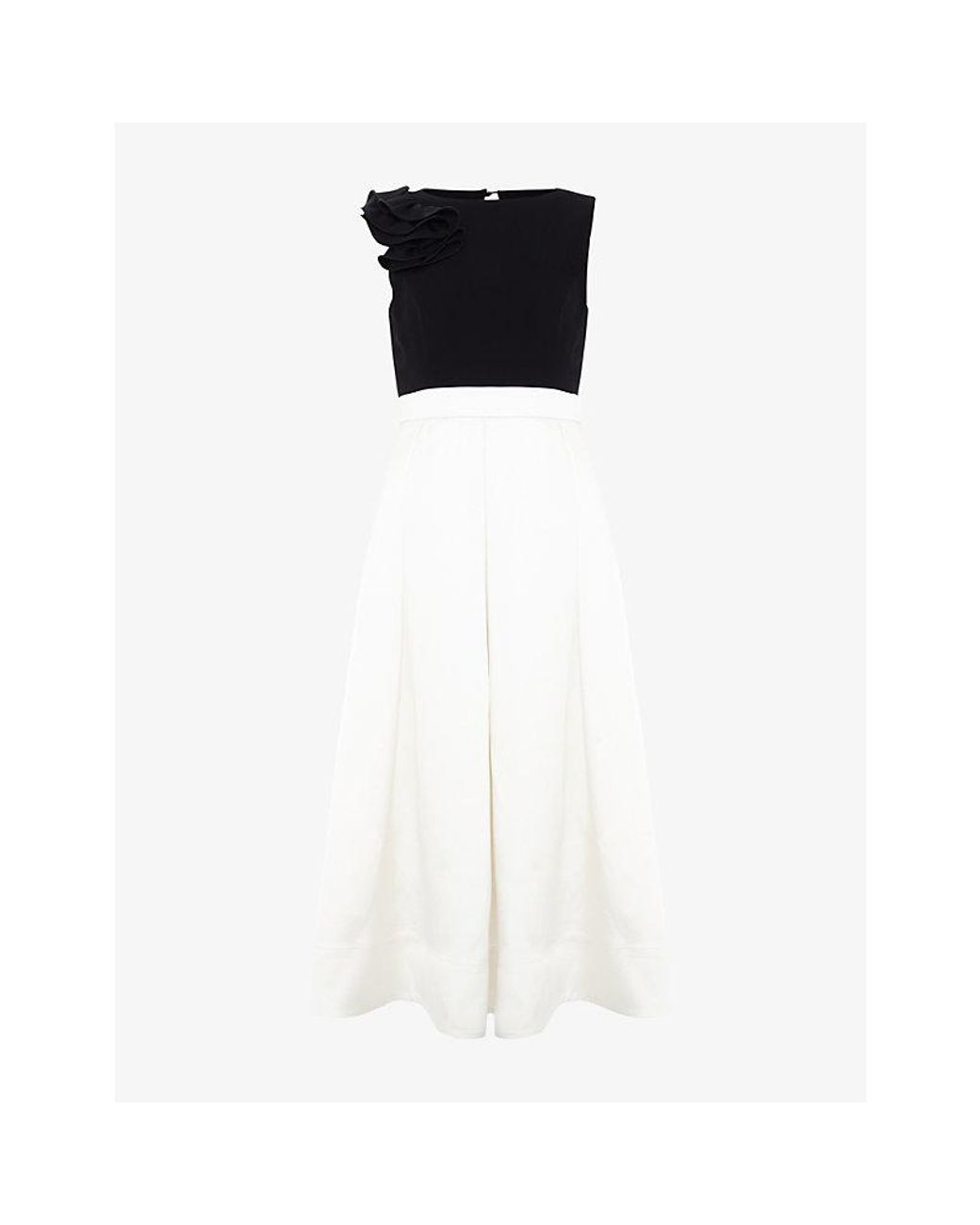 Phase Eight White Perla Colour-Block Satin Midi Dress