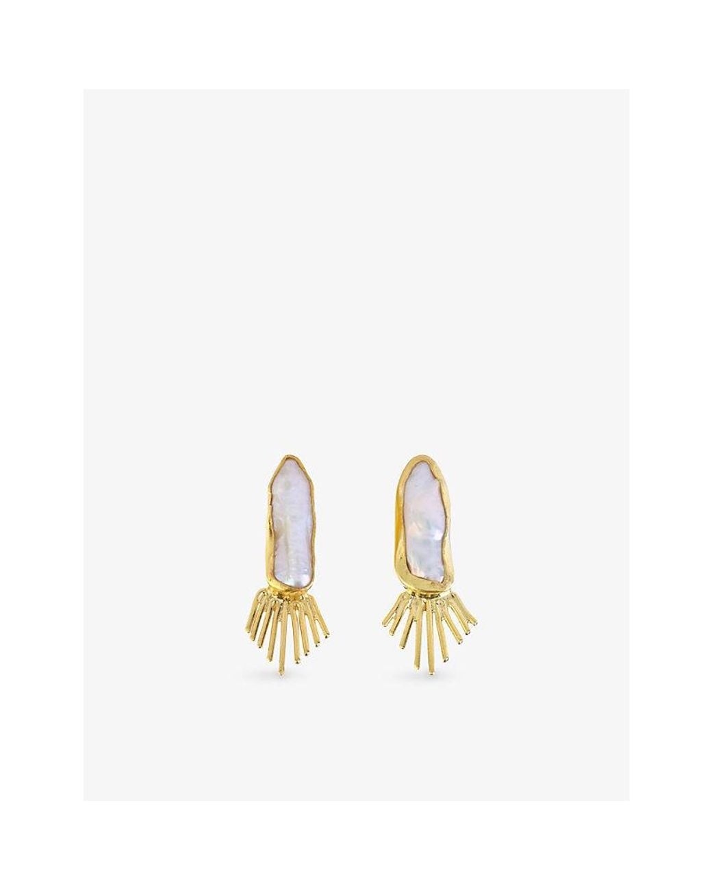 La Maison Du Couturier Metallic Ece London Theia And Pearl Earrings