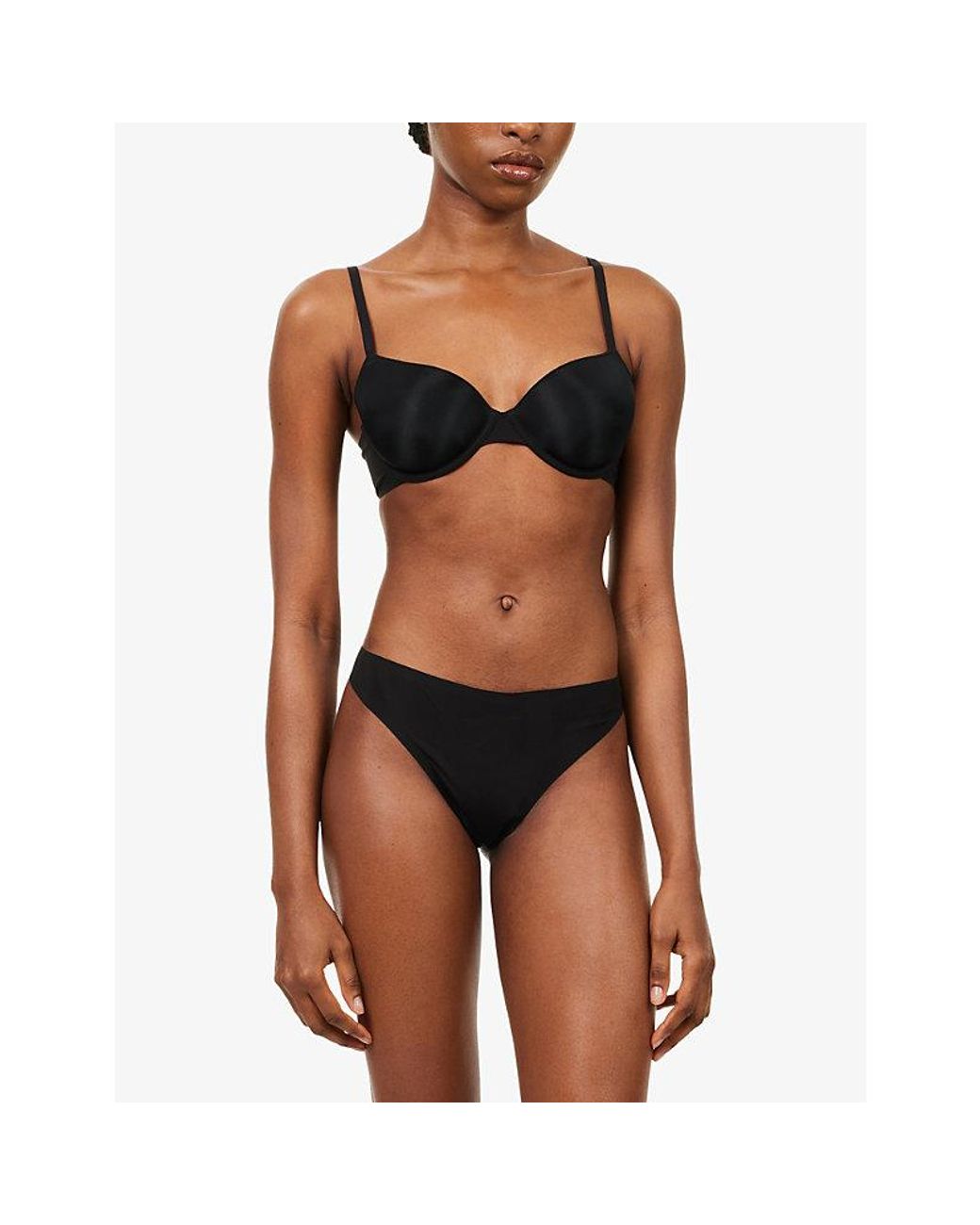 Calvin Klein Black Perfectly Fit Ultralight Stretch-Woven Thong