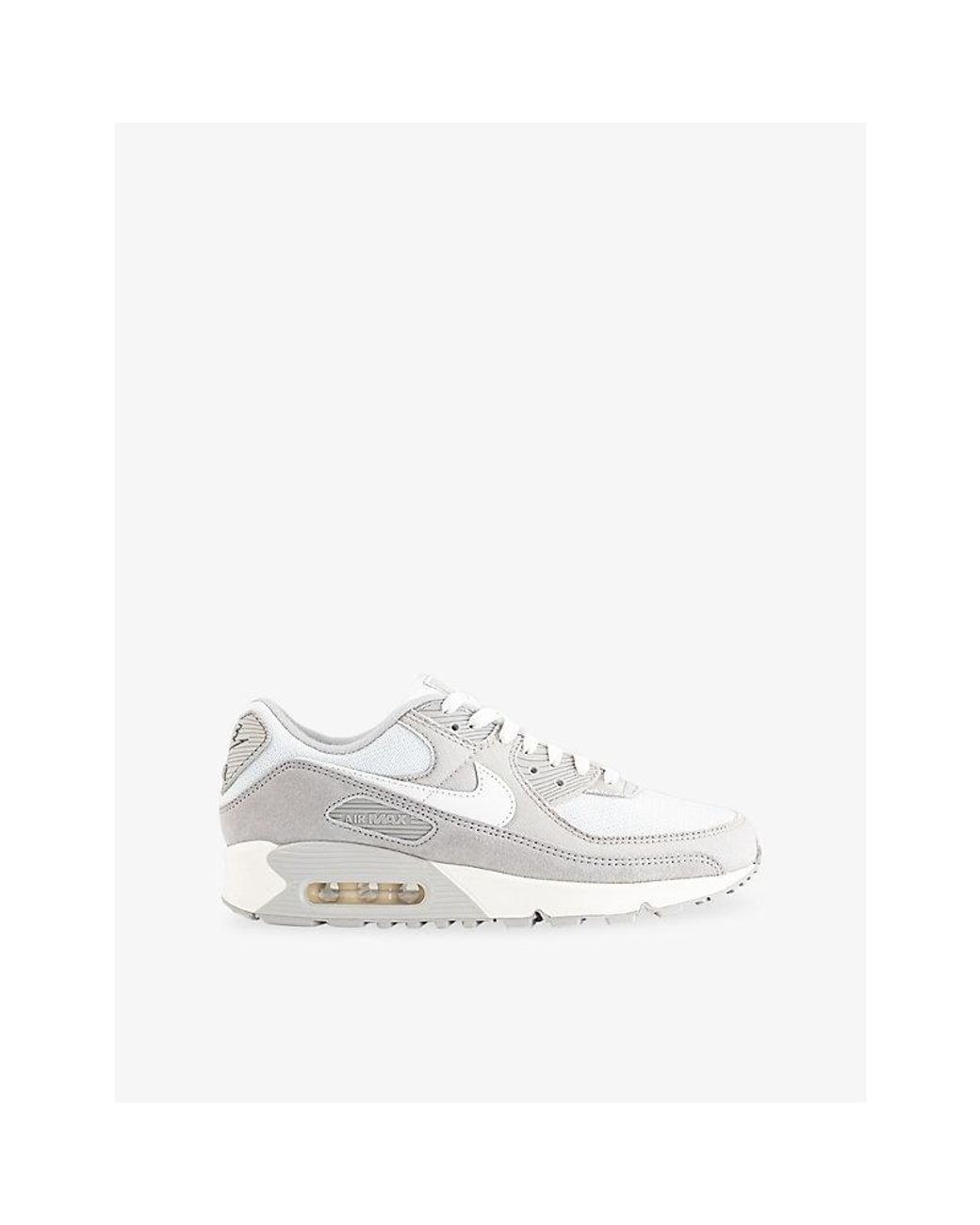 Nike White Air Max 90 Suede And Mesh Trainers for men