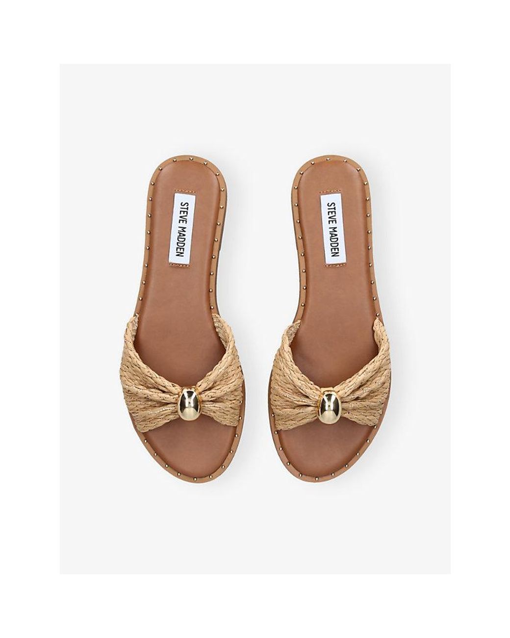 Steve Madden Natural Dipsy Flat Raffia Sandals