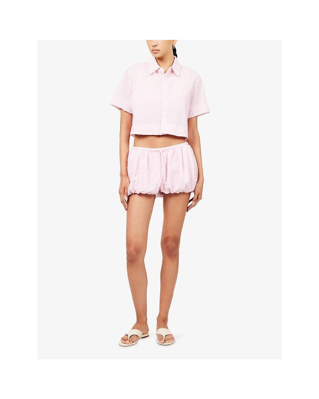 Jonathan Simkhai Pink Reeves Camp Woven Shirt