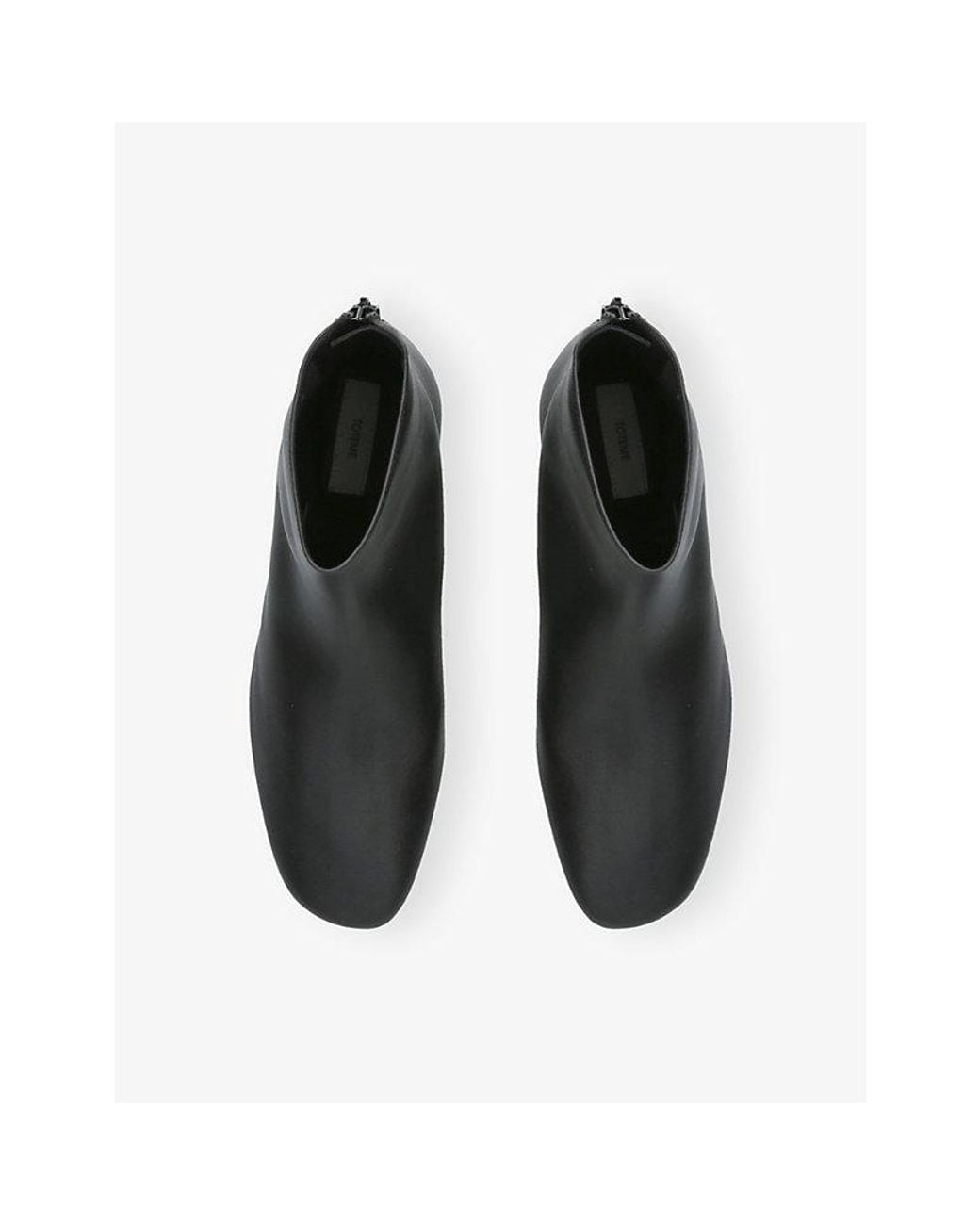 Totême Black Contour Leather Ankle Boots
