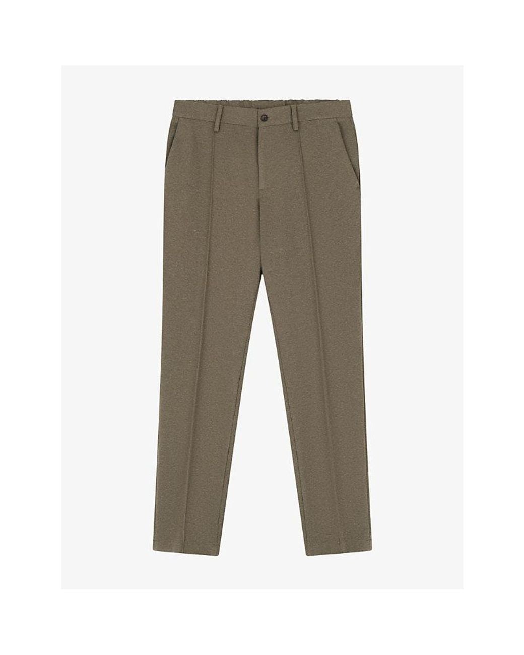 Boggi Gray Straight-Leg Regular-Fit Stretch-Cotton Trousers for men