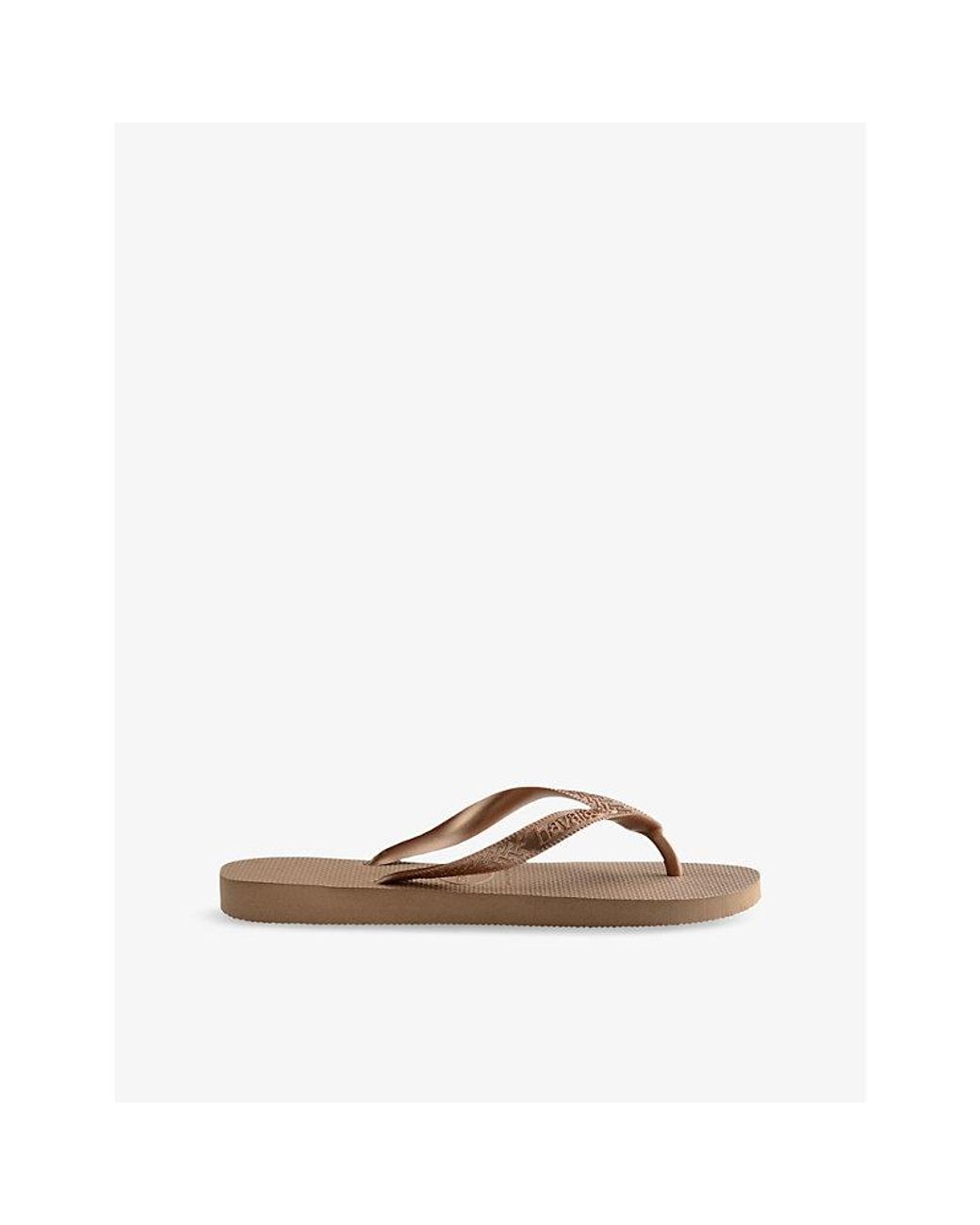 Havaianas Brown Top Tiras Metallic Rubber Flip-Flops