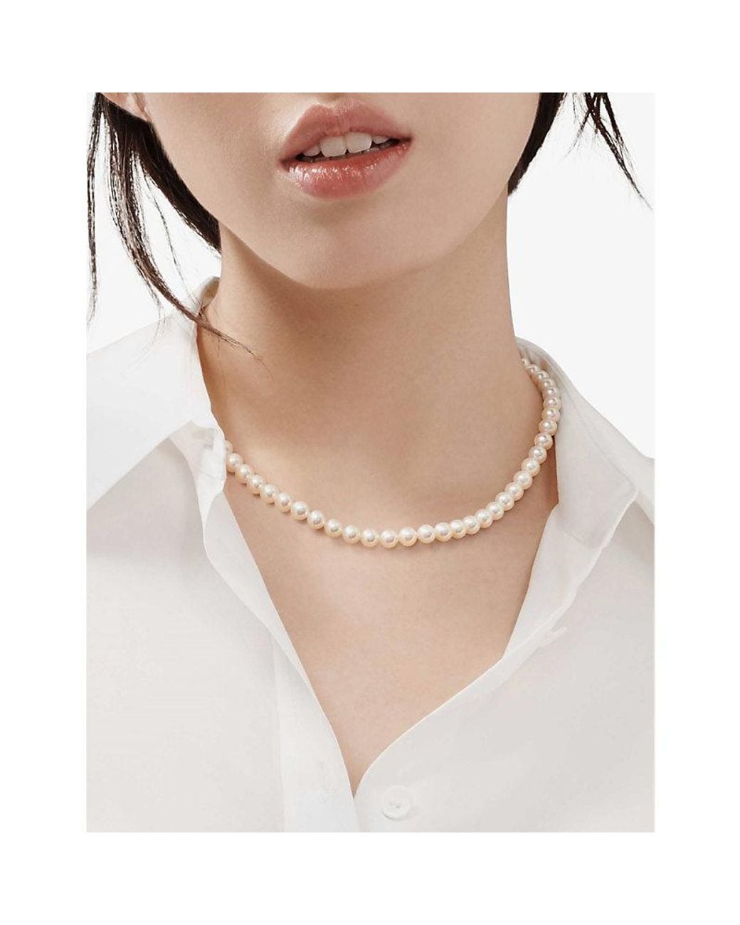 Tiffany & Co White Ziegfeld Freshwater Pearl And Sterling Necklace