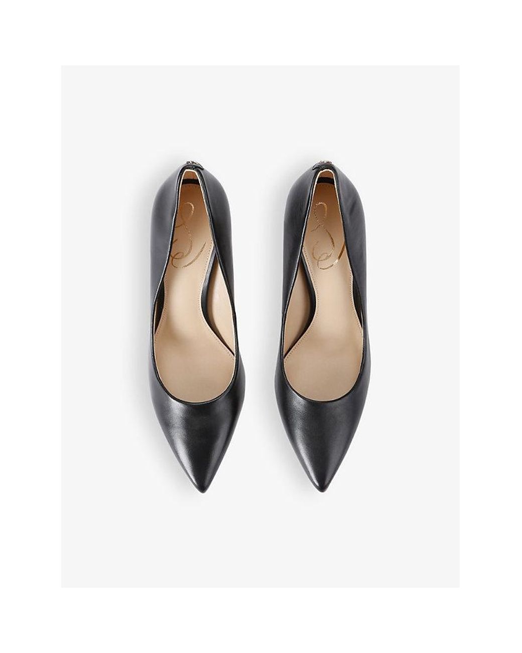 Sam Edelman Black Hazel Leather Heeled Courts