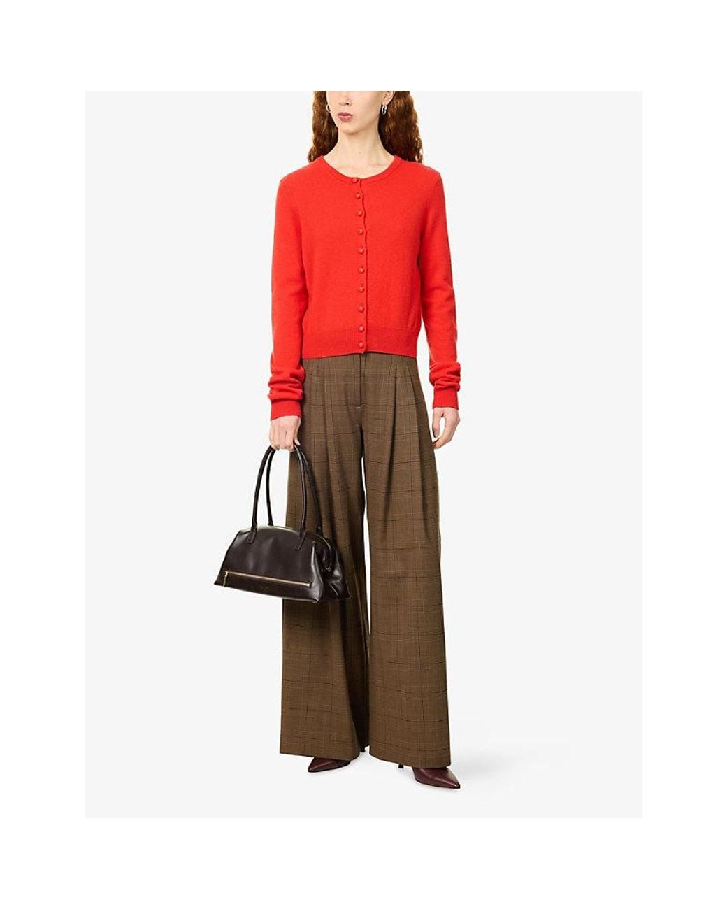 ME+EM Brown Icon Checked Woven Trousers