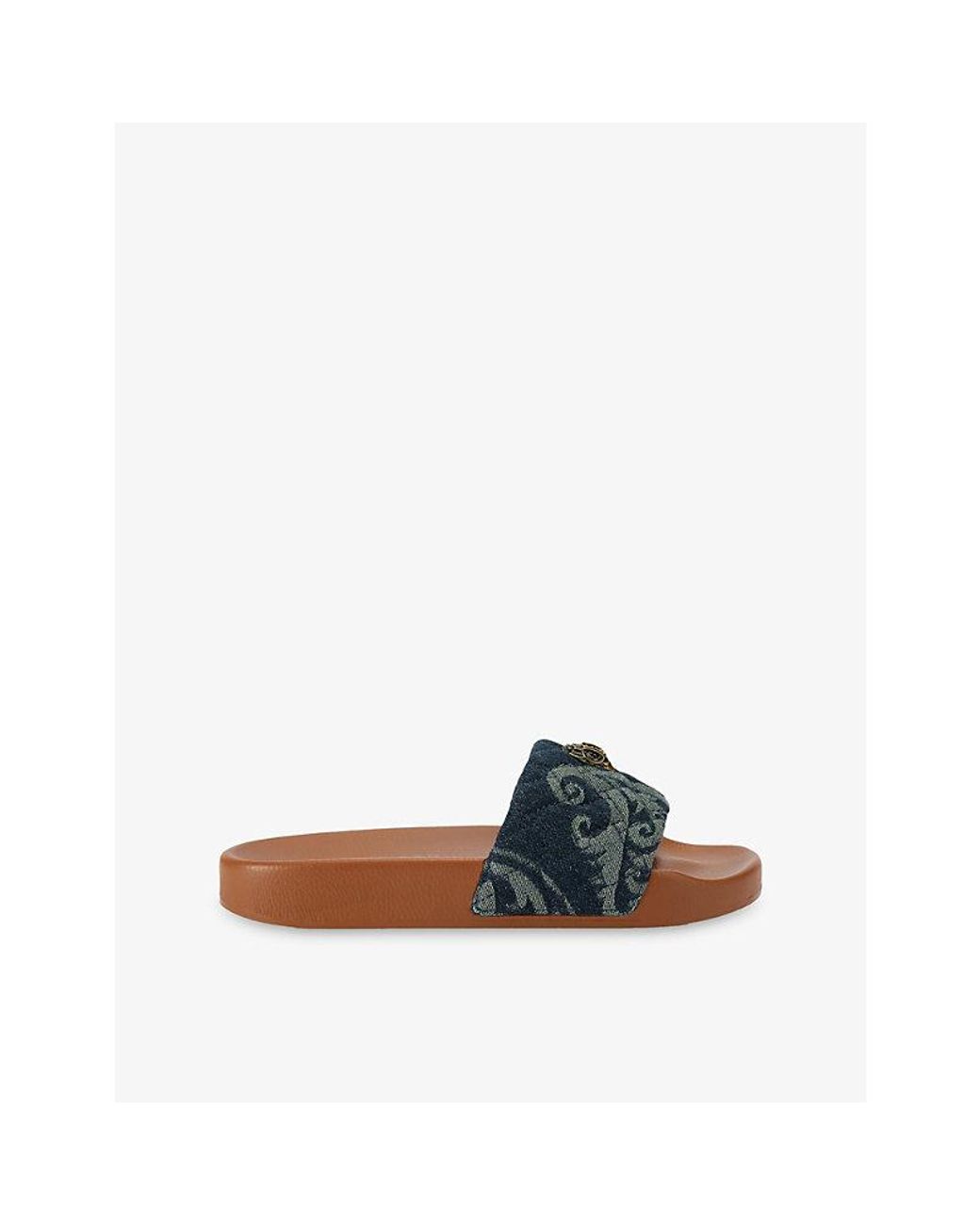 Kurt Geiger Blue Meena Eagle Denim Slides