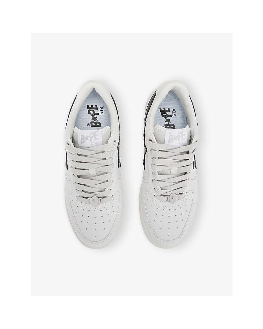 A Bathing Ape White Bape Sta Os #3 M2 Leather Trainers for men